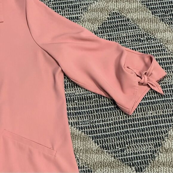 GNW Pink Open Front Knot Cuff 3/4 Sleeve Office Blazer - Picture 9 of 11